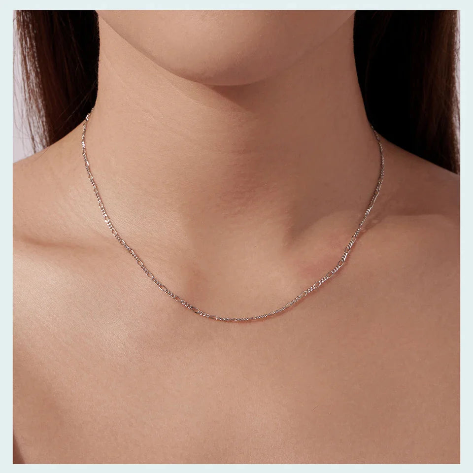 925 Sterling Silver Stackable Basic Wheat Chain Adjustable Figaro Chain with Hoop Clasp for Men Women DIY Pendant Beads