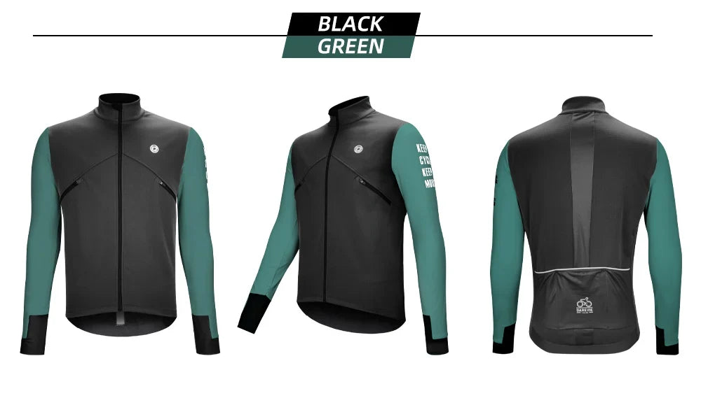 Cycling Men's Jacket Windproof Fleece Pro Cycling Jackets Long Sleeve Warm Soft Brushed Pro Breathable Bicycle Clothing
