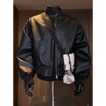 Hot Sale Men's Short American Style Retro Cracked Leather Motorcycle Jacket