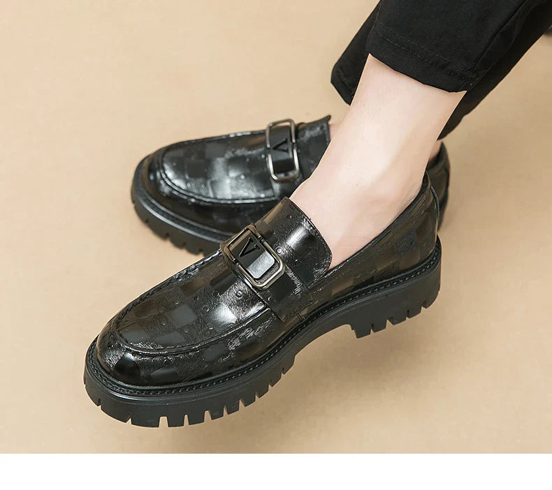 New Platform Men's Casual Shoes Comfortable Fashion Luxury Loafers Men's Leather Shoes Heightening Loafers Beans Driving Shoes