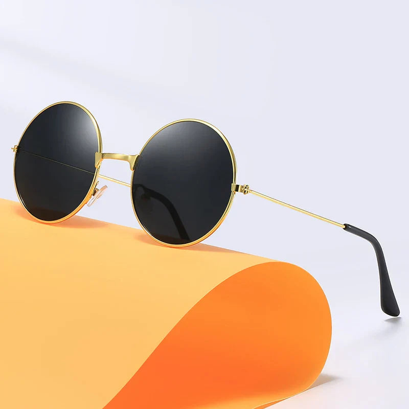Classic Vintage Round Frame Sunglasses For Men Women Brand Design Ocean Red Yellow Metal Circle Sun Glasses Unisex Eyewear 2025