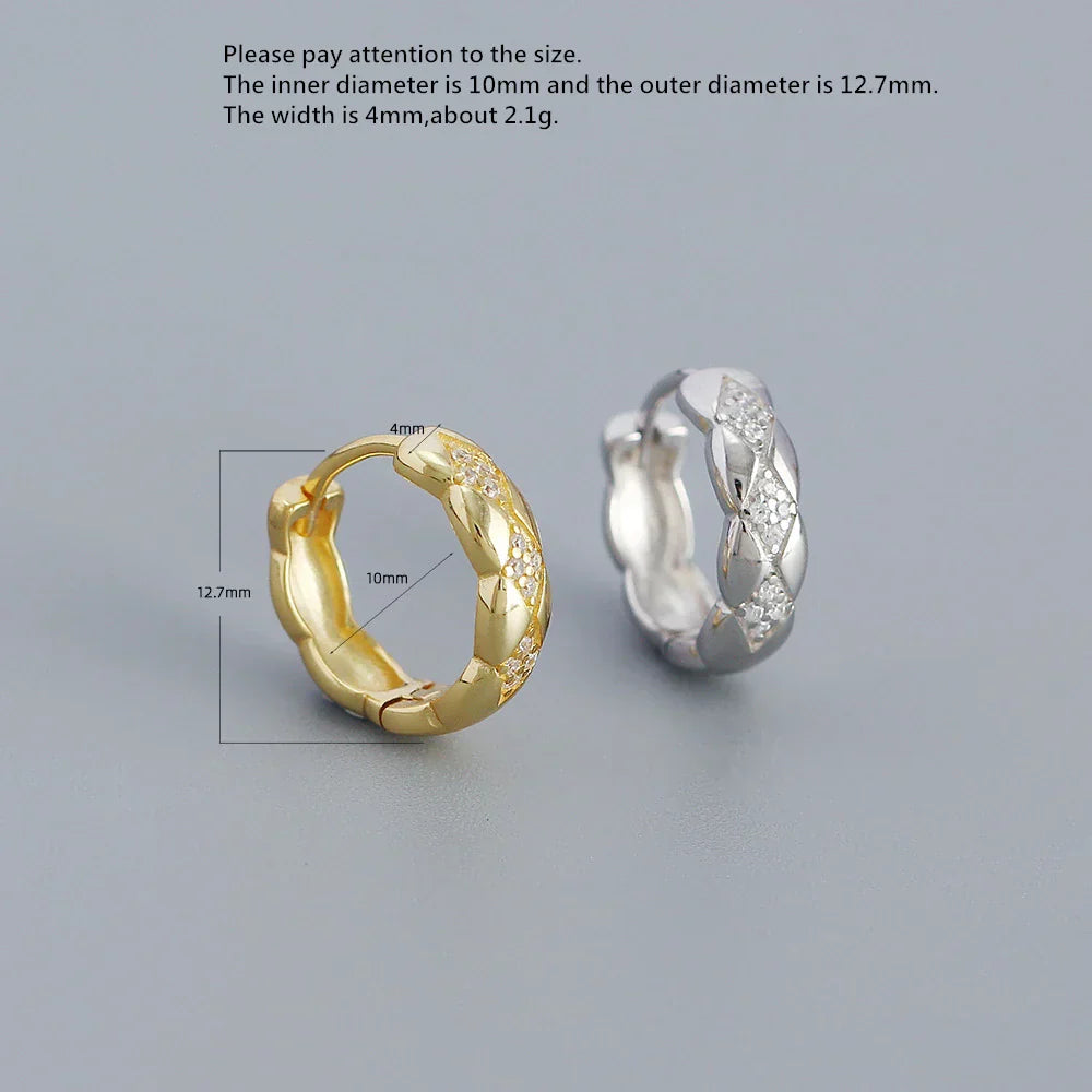 925 Sterling Silver Earring Colorful Dripping Oil Material Ear Ring Ear Buckle Rhombus Shape Trend Wild Girl Women Boy Ear Jewel