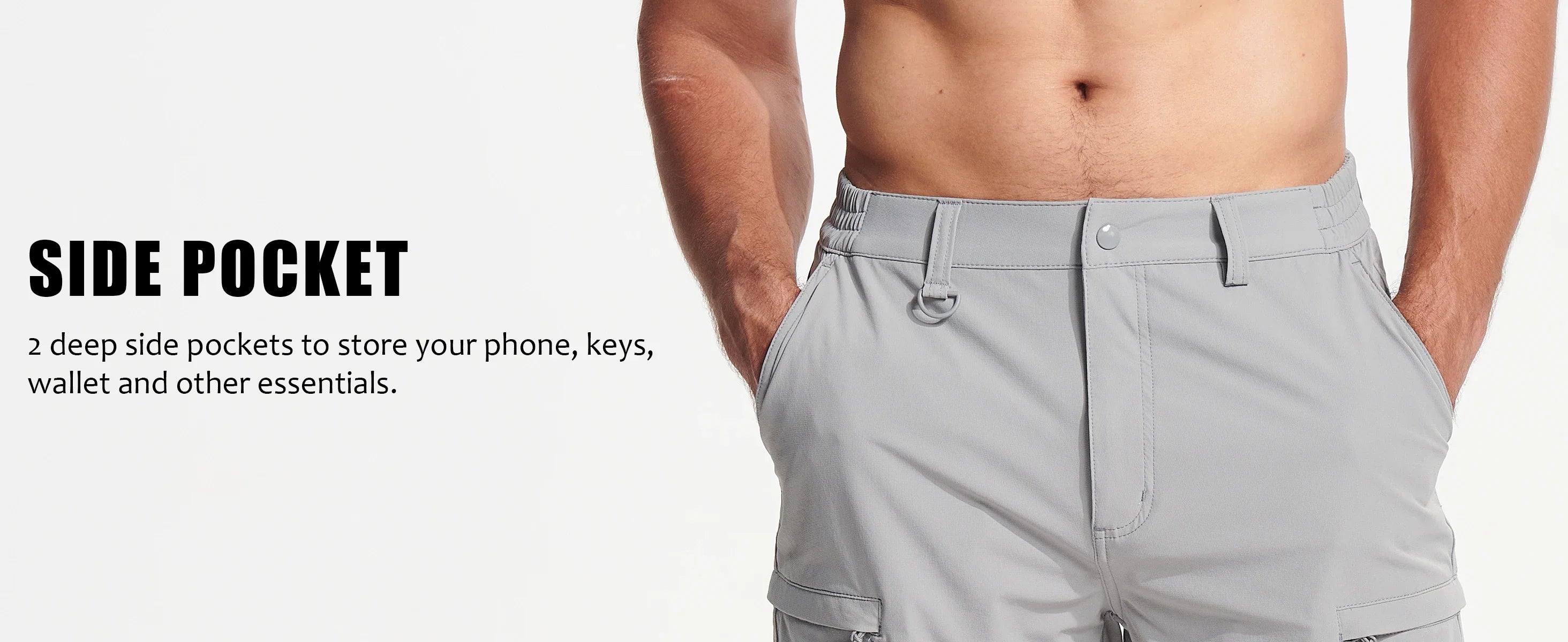 Waterproof Cargo Shorts Men's Summer Quick Dry Hiking Shorts Outdoor Multi-pockets Camping Training Work Shorts Man