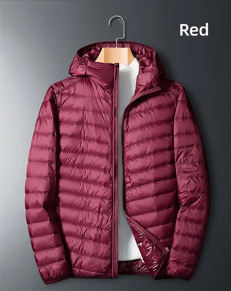 Autumn Winter Down Jacket Men Ultra Light Windproof Waterproof Anti Fouling Anti-Oil White Duck Portable Hooded Coat Male