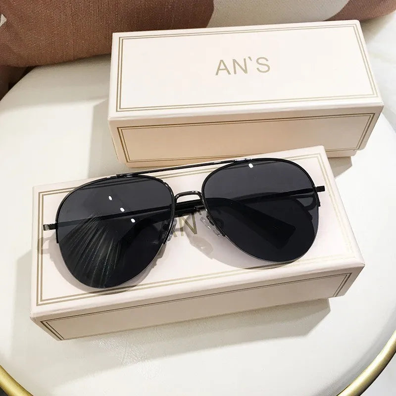 Classic Sunglass for Men Aviator Metal Frame Outdoor Sports Anti-UV Driving Sunglasses Glasses