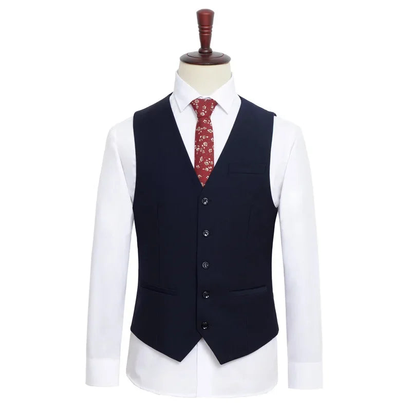 New Plus Size Black Suit Vest Men Solid Color Single Breasted Waistcoat For Host Groom Groomsmen Grey Black Navy Waist Coat 9XL