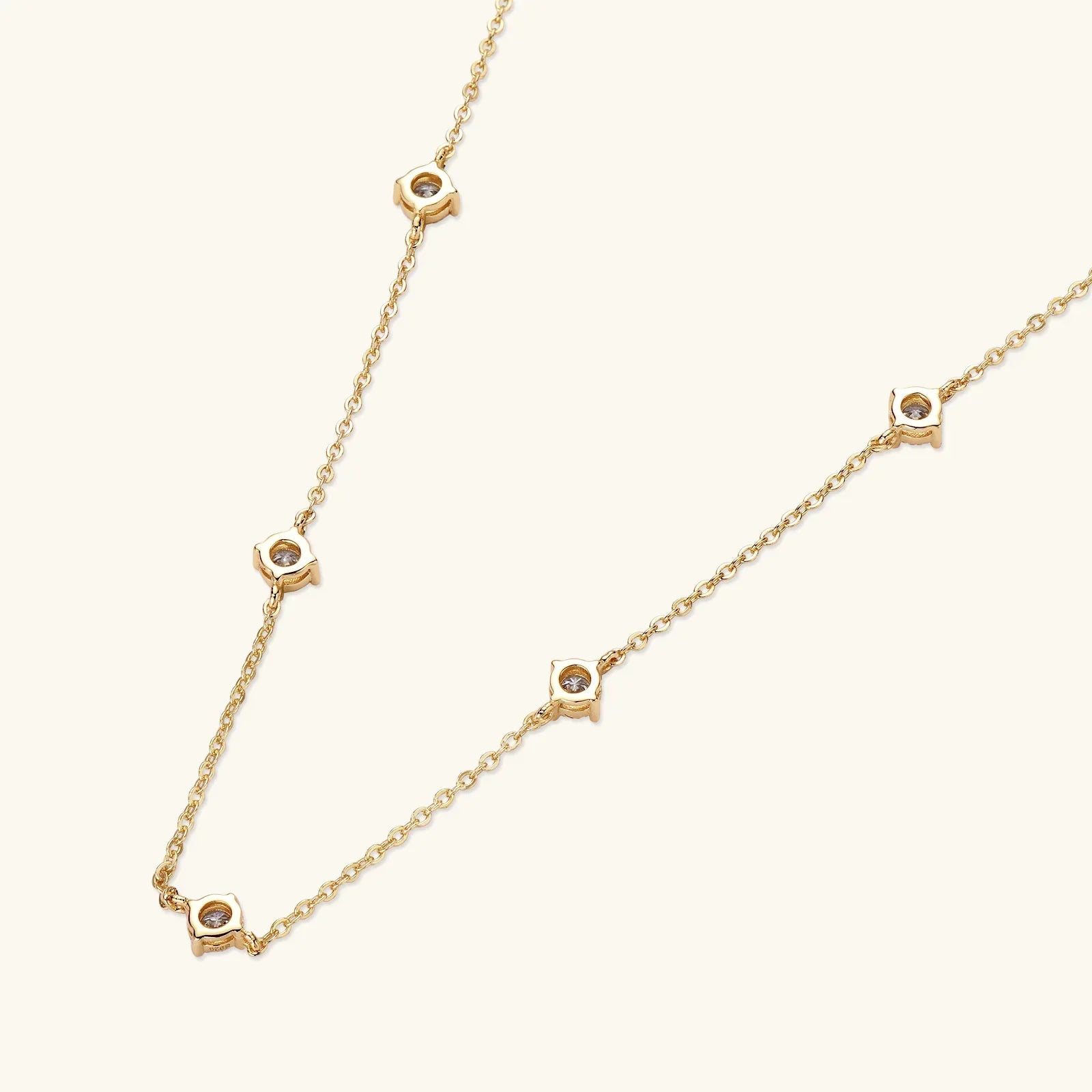 3mm Moissanite Diamond Necklaces for Women Dainty 18k Gold Plated/925 Sterling Silver Neck Chain Female Trendy Jewelry
