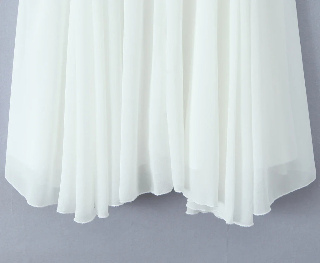 2025 Women White Big Backless Sling Dress O Neck Back Zipper Loose Swing Mini Short Dresses Holiday Robe