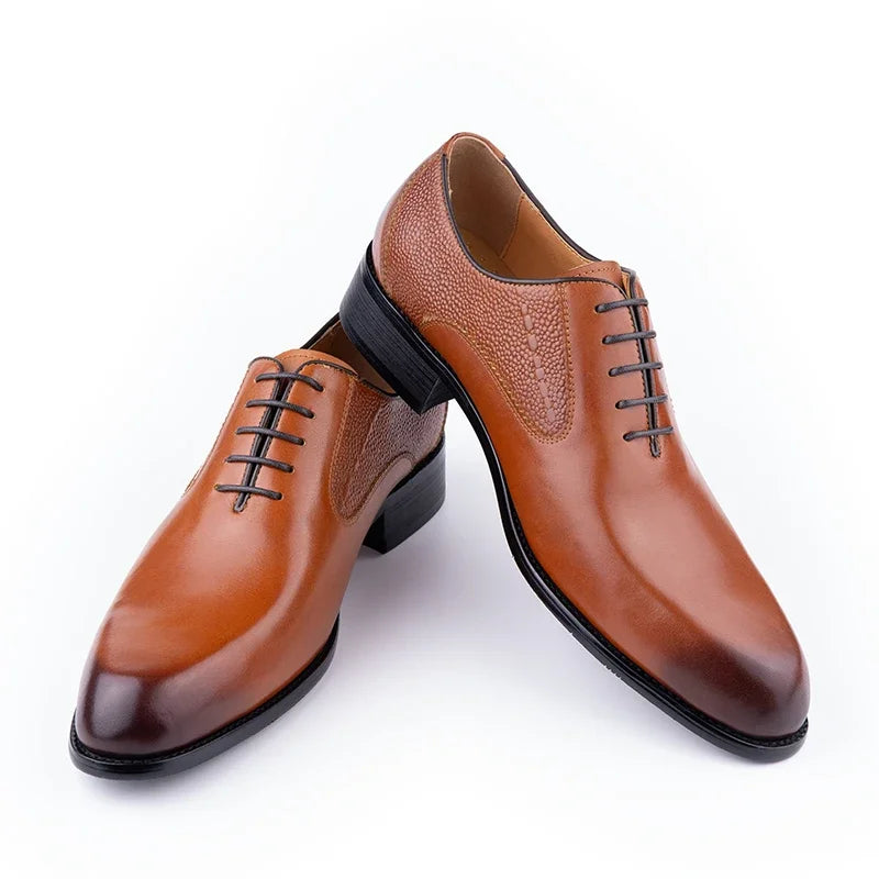 High Quality Handmade Oxford Casual Business Work Shoes Formal Men Shoes Fashion Dress Genuine Leather Lace Up Comfortable Shoe