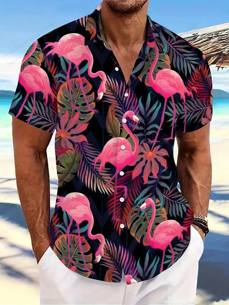 Men's Vocation Lapel Camisa Oversized Hawaiian Shirts