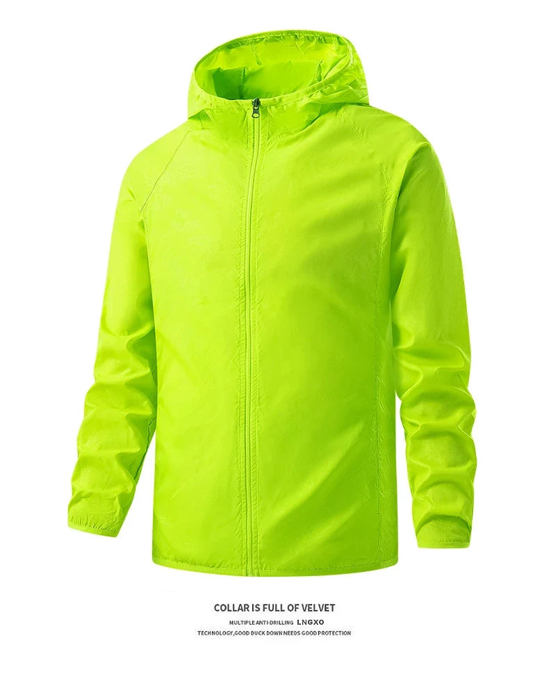 Men's Women's Waterproof Hiking Jackets Quick Dry Sun Protective Windbreaker Unisex Camping Climbing Outdoor Rain Coat