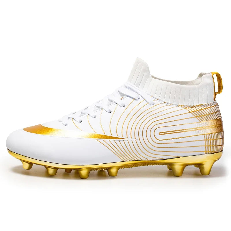 Professional Men Ankle Football Boots Outdoor Grass Cleats Unisex Soccer Shoes Long Spikes Tf Football Shoes Chuteira Society