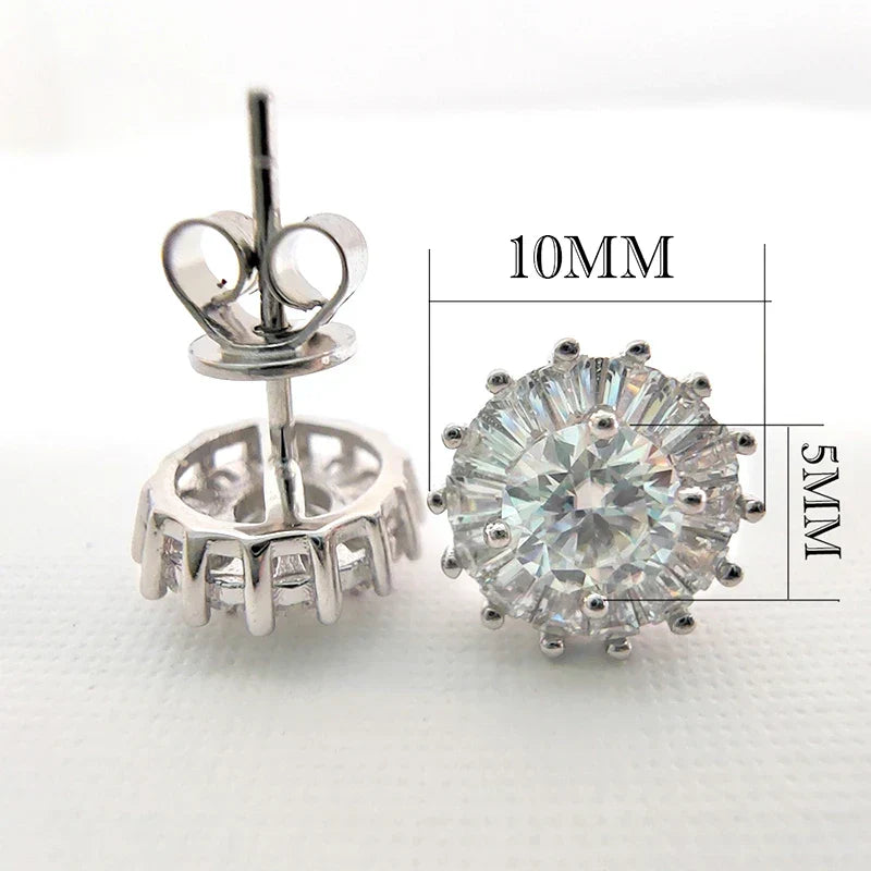 0.5CT 5MM D Moissanite Earrings S925 Silver Passed the Diamond Test Women Jewelry Wedding Party Birthday Gift