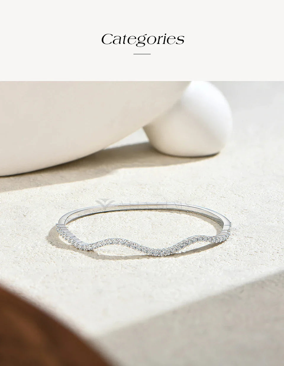 Fashion Wave Shape Bangle s925 Silver Moissanite Bracelets Women Semi Eternal Rondelle Bracelet Party Fine Jewelry Gift