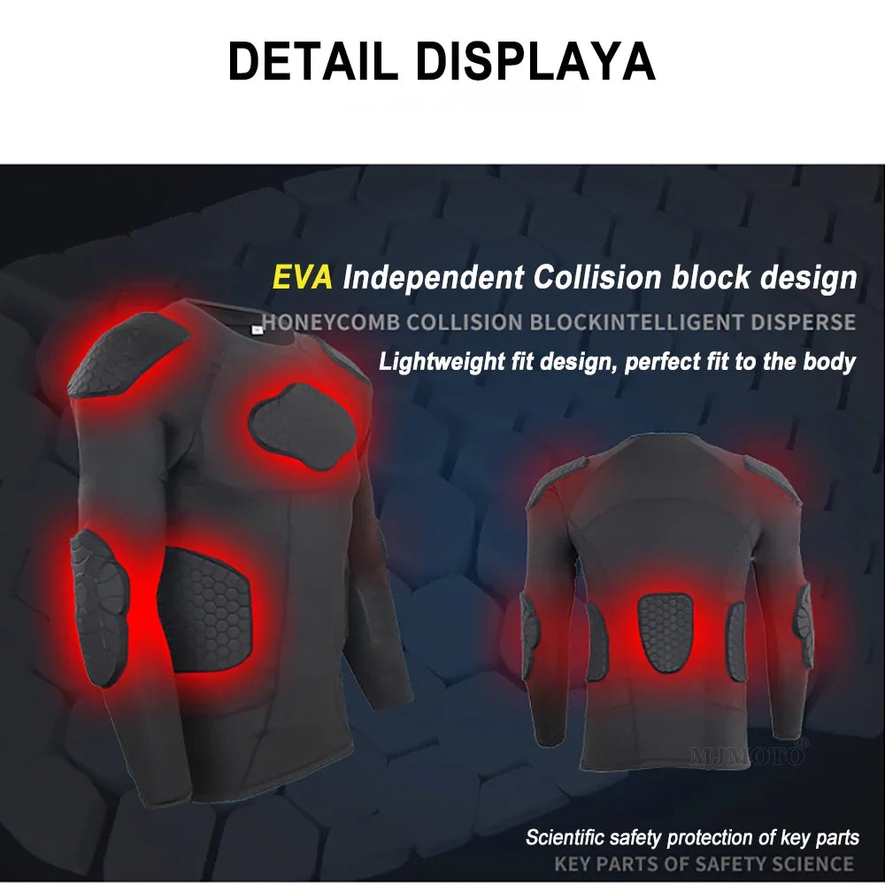 Motorcycle Full Body Armor Jacket Protective Moto Underwear Anti-collision Motorbike Riding Clothes Honeycomb Pad Motocross Tops