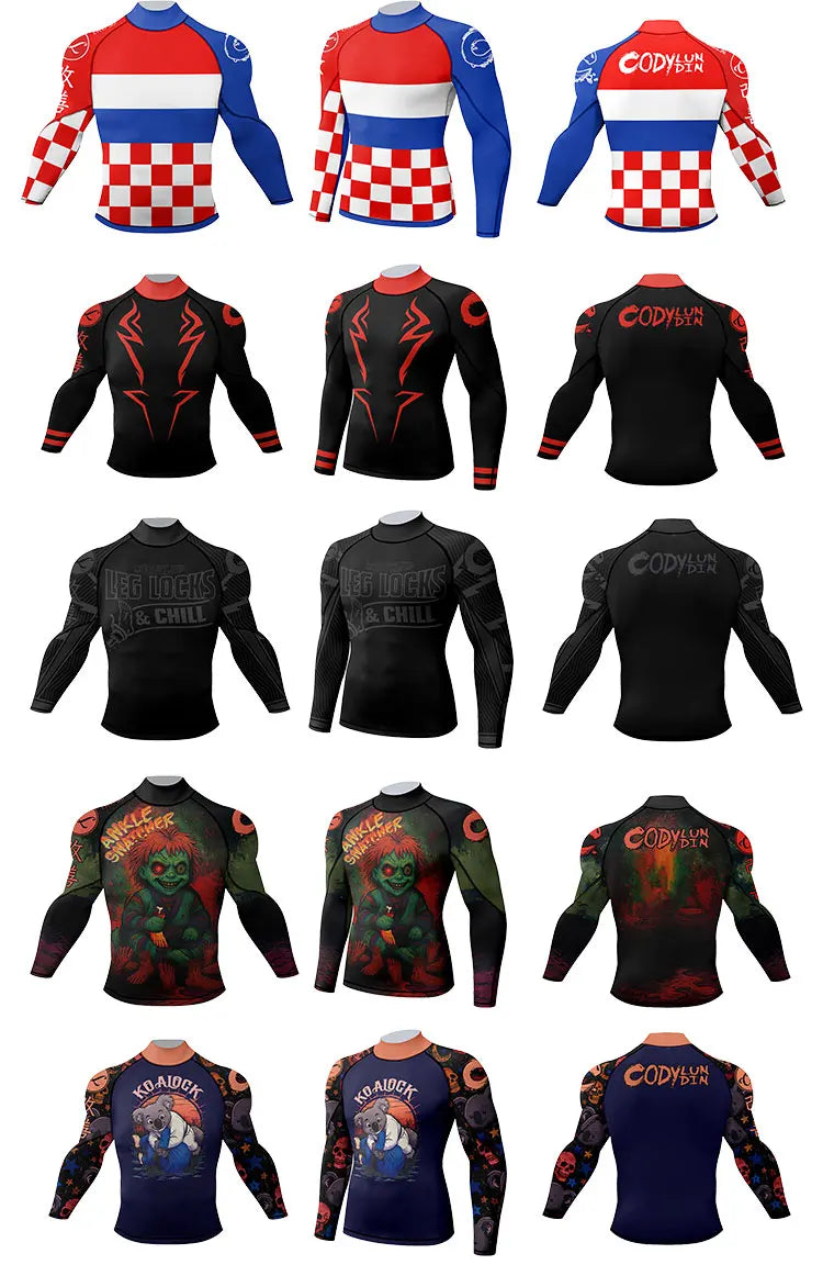 Wrestling Compression T Shirt Men Full Subliamtion Brazilian Jiu-Jitsu MMA Shor Sleeve Rashguard With Anti Rubber