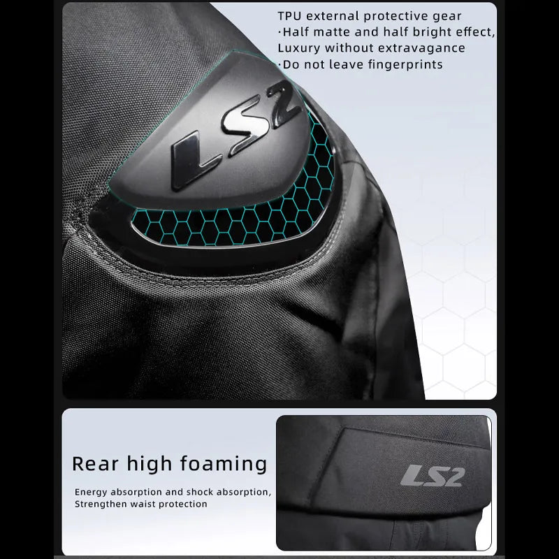 Original LS2 Motorcycle Jacket LS2 ZOOM Winter Warm Waterproof Motorbike Jacket Men Women Breathable CE Anti-fall Off-Road Coat