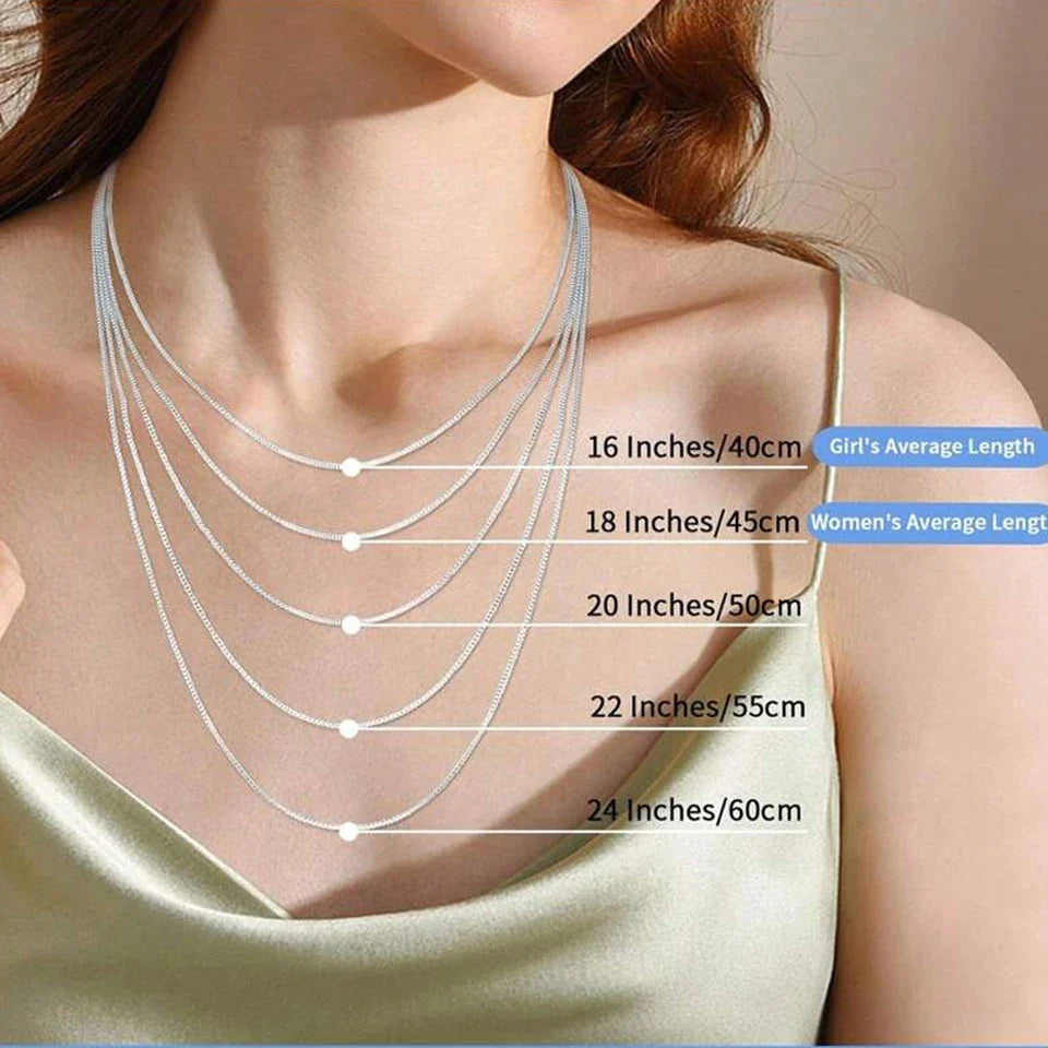 Solid Gold Over 925 Sterling Silver Chain Necklace for Women Girls, Stackable Round Snake Chain For Daily DIY Pairing