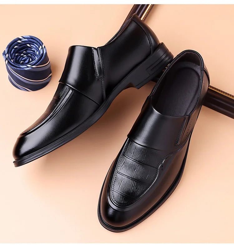 Spring Autumn New Leather Shoes for Men Solid Color Business Casual Shoes Male Fashion British Style Dress Shoe Man
