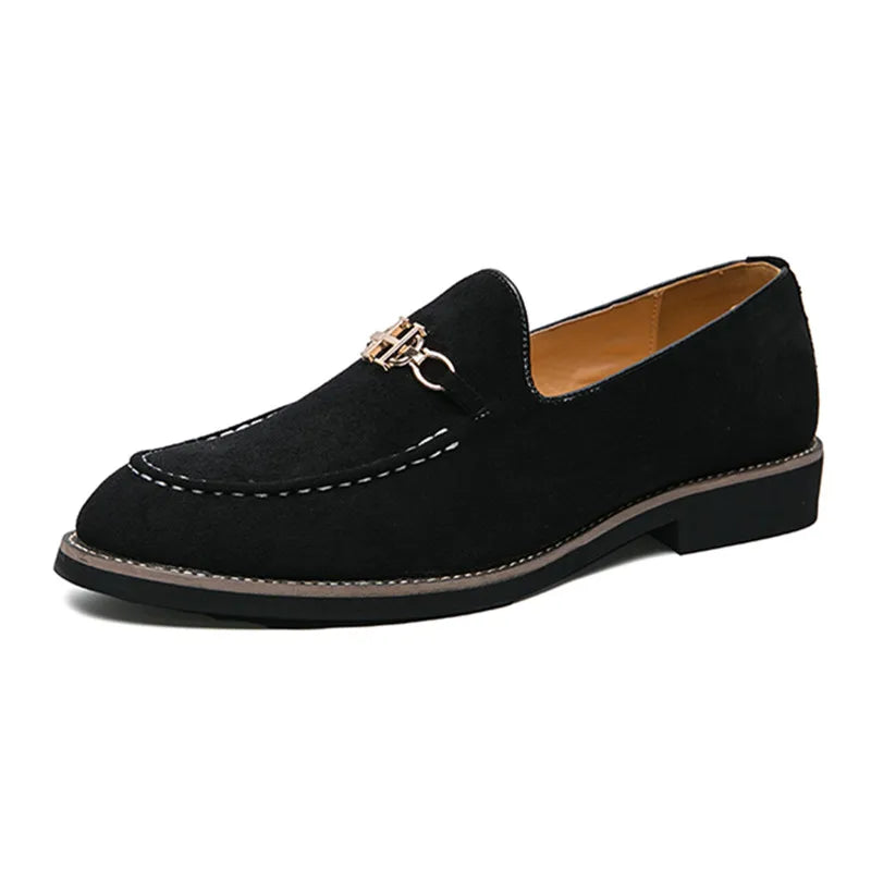 Men’s Suede Leather Shoes – Fashion Casual Lace-Up Shoes for Adults (Black, Brown)