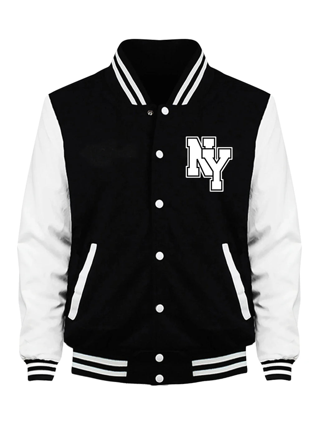 New York City Art Letters Prints Baseball Jackets Men Fleece Loose Streetwear Fashion Y2K Jersey Fashion Casual Tops Man