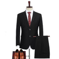 Plus Size Men‘s Suits Elegant Single Breasted Business Jacket Pants For Host Groom Groomsmen Grey Black Navy 2-Piece Suit Set