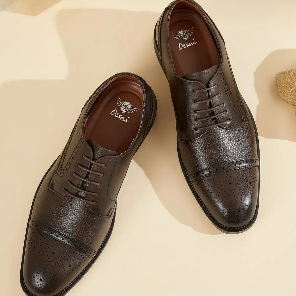 Men Summer PU Round Toe Lace Up Height Increase Business Formal Dress Shoes Breathable Anti-Slip For Office Work Shoes