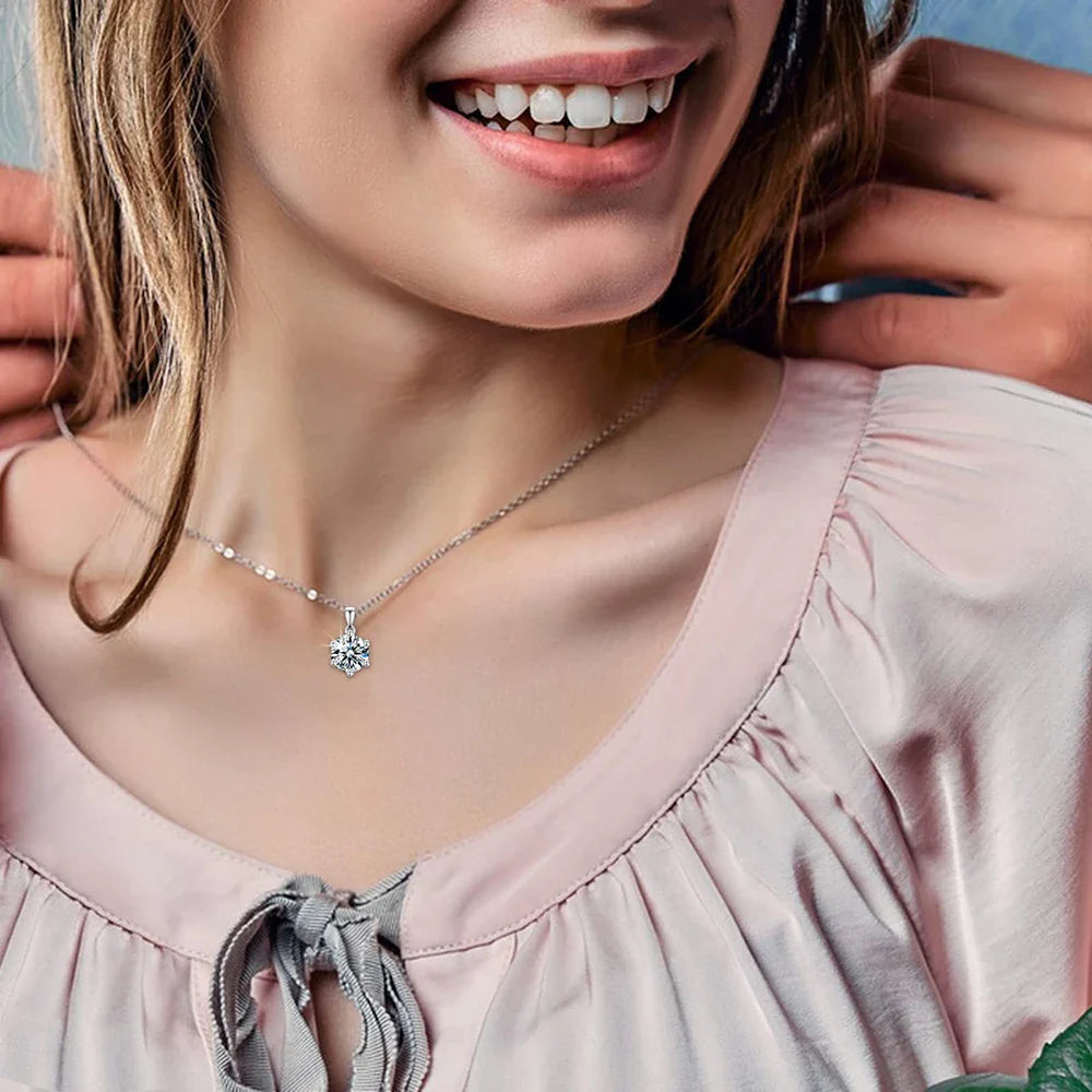 1-10Carat Moissanite Diamond Pendant Necklace for Women S925 Silver D Color VVSI Clarity Solitaire Diamond NeckchainCertified