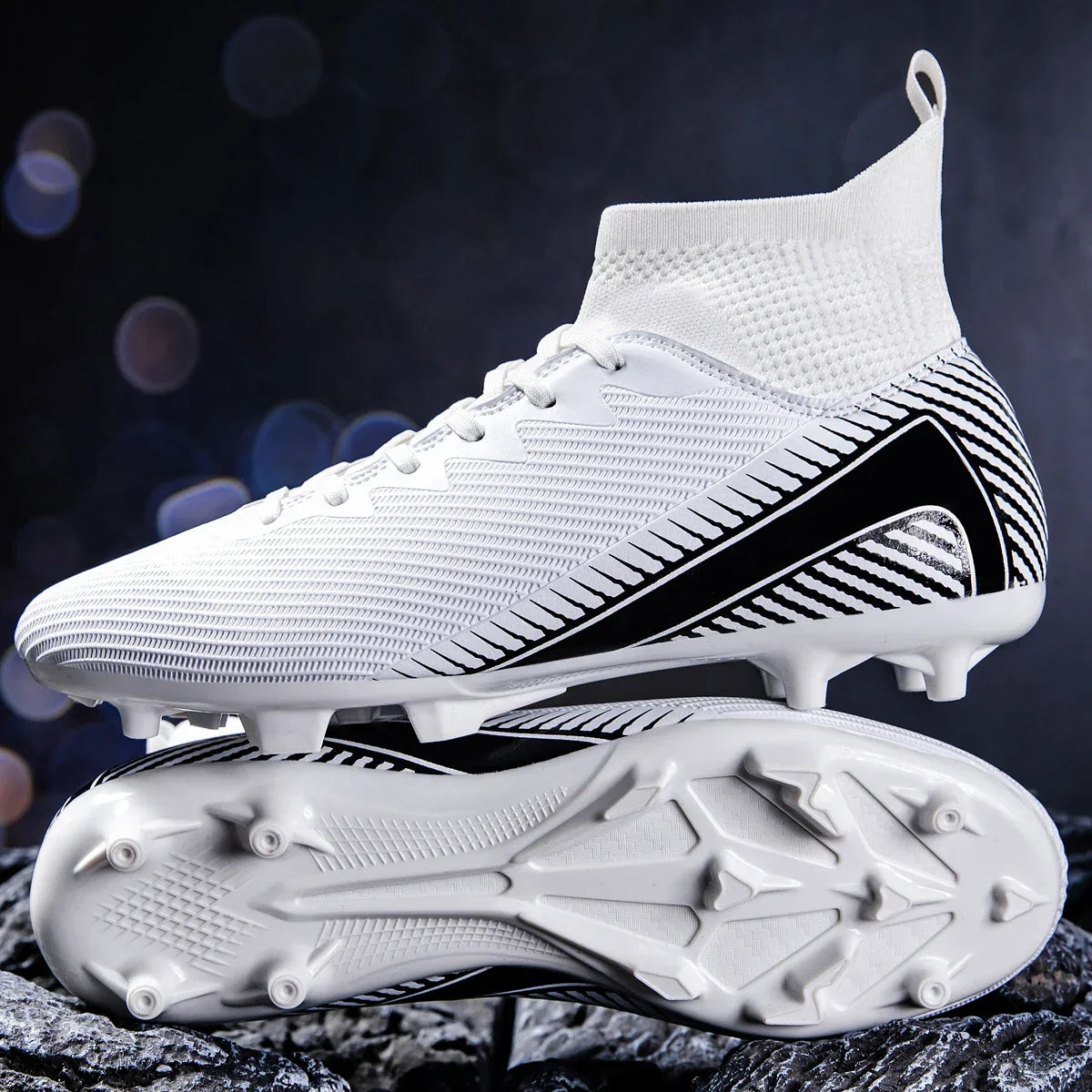 AG/FG Football Boots Unisex Kids Youth PU+Fabric Upper TPU Sole Anti-Slip Durable Outdoor Sports Pitch Training Shoes
