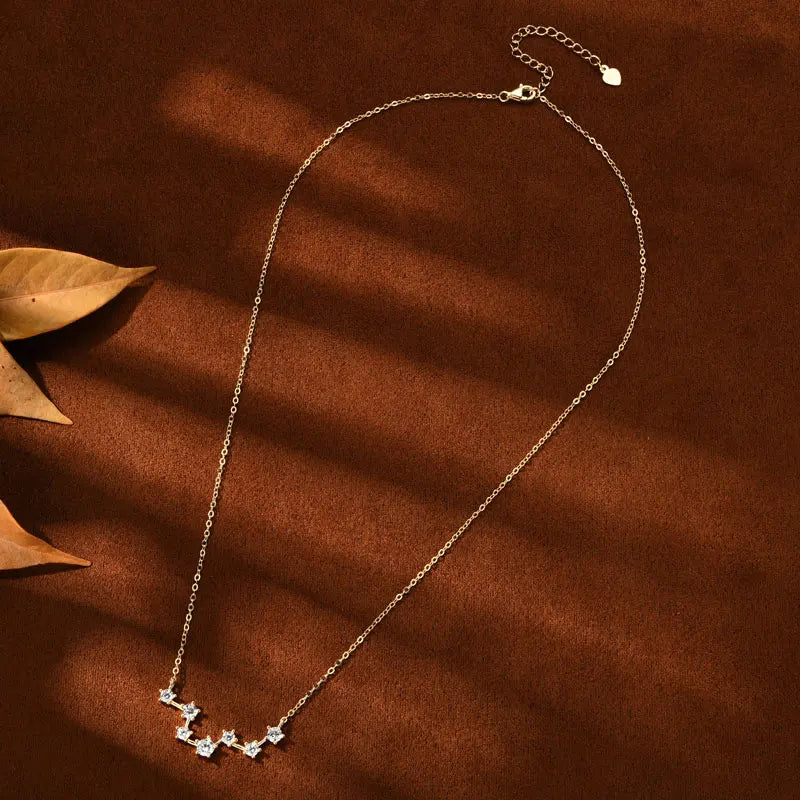 D Color VVS1 Certified Moissanite Big Dipper Pendant Necklaces S925 Sterling Silver Women's Jewelry Chains for Wedding