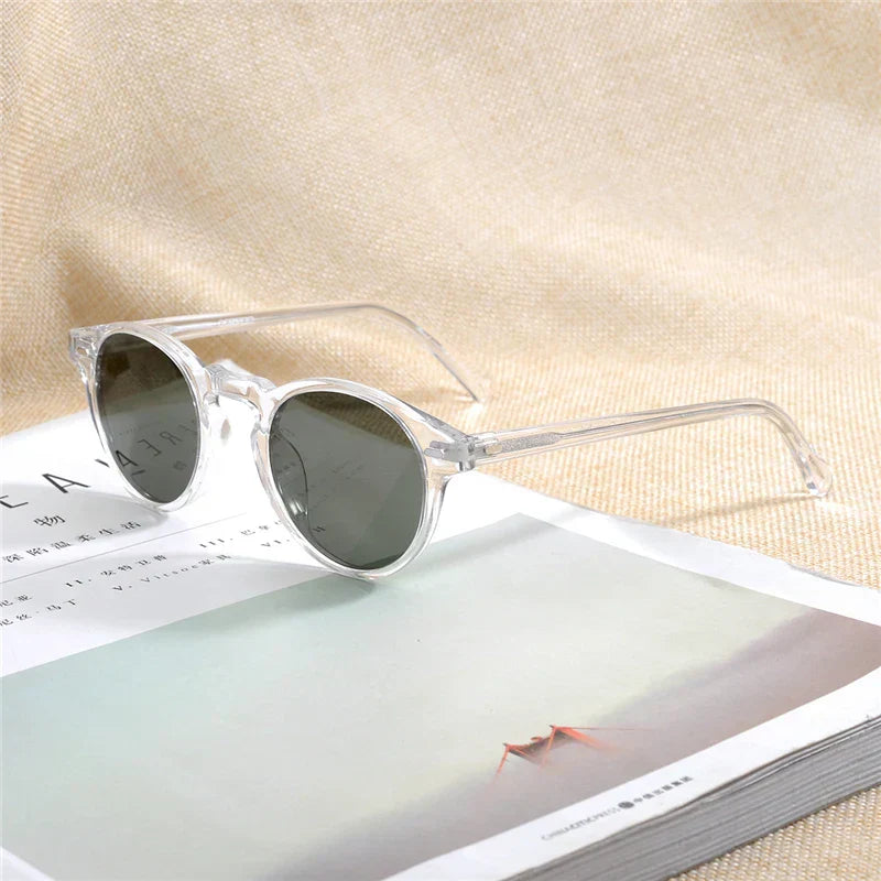 Gregory Peck Vintage Polarized Sun Glasses OV5186 Clear Frame Sunglasses Brand Designer Men Women OV 5186 Gafas Oculos with case