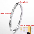2.5mm Full Moissanite Bangle For Women 100% S925 Silver Sparkling D Color VVS Lab Diamond Bracelet Party Fine Jewelry Gift