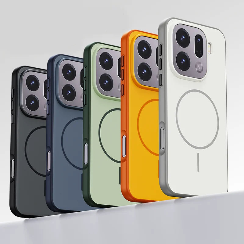For OPPO Find X9 X9 Pro Case Magnetic Double Color Matte PC +TPU Skin Feel Back Cover with Metal Button for Find X 9