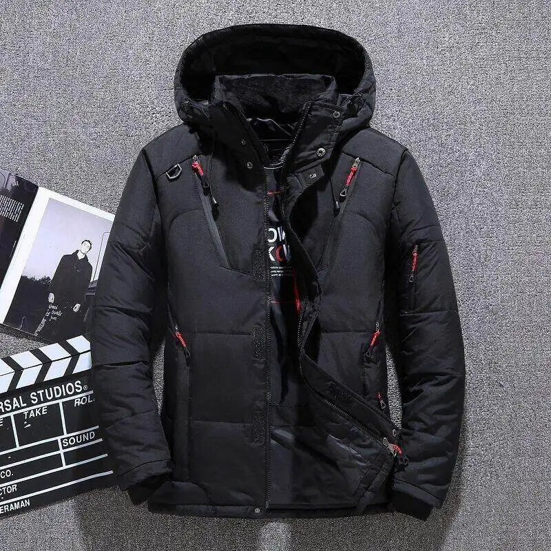 '-20 Degree Down Jacket Male Winter Parkas Men White Duck Down Jacket Hooded Outdoor Thick Warm Padded Snow Coat Oversize M-4XL