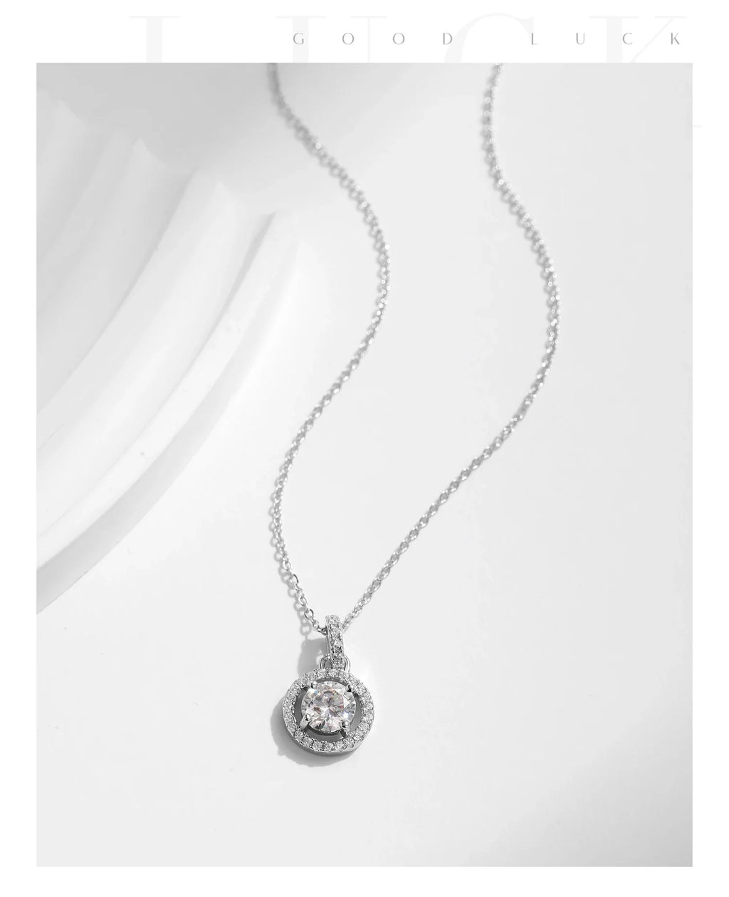 1 Carat D color Moissanite Pendant Necklace For Women 925 Sterling Silver Wedding Bridal Fine Jewelry With Certificate