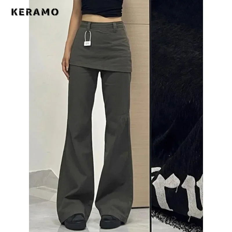 High Waist Flared Jeans Retro Y2K Hight Street Pants
