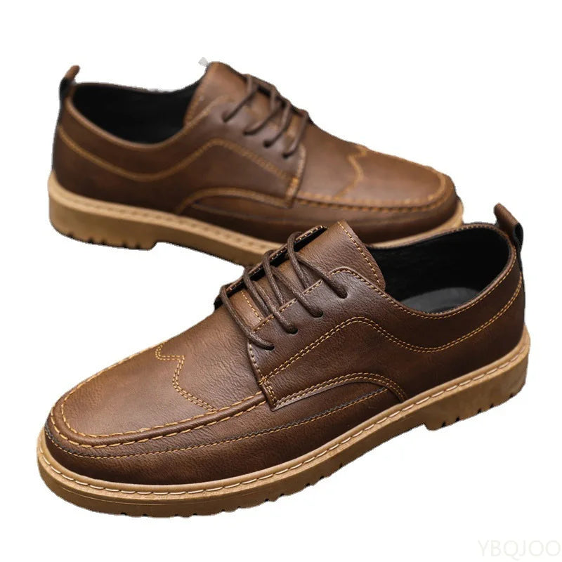 Men’s Casual Leather Shoes – Comfortable Slip-On Daily Footwear for Office & Travel