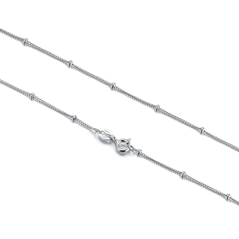Genuine 925 Sterling Silver Satellite Chains Necklace for Unisex 40-60cm Neck Chain Jewelry Daily Accessories SC22