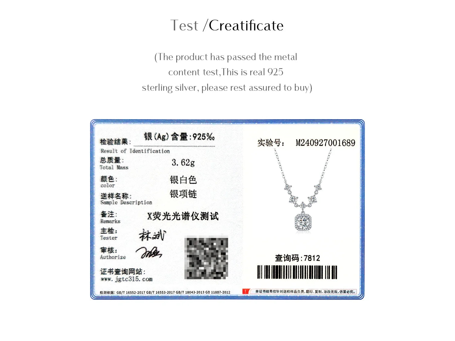1CT D Color Moissanite Necklace 925 Sterling Silver Luxury Halo Charm Pendant Necklace For Women Bridal Wedding Jewelry