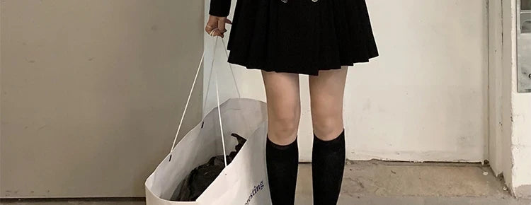 Sweet Style Suit Dress Korean Drama Main Character Waist Cinched Beautiful  Skirt College Style High Waist Double Breaste...