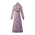 Women Vintage Printed Long Dresses 2025 New Fashion Women Long Sleeve Belt Midi Dress Ladies Elegant Party Dresses
