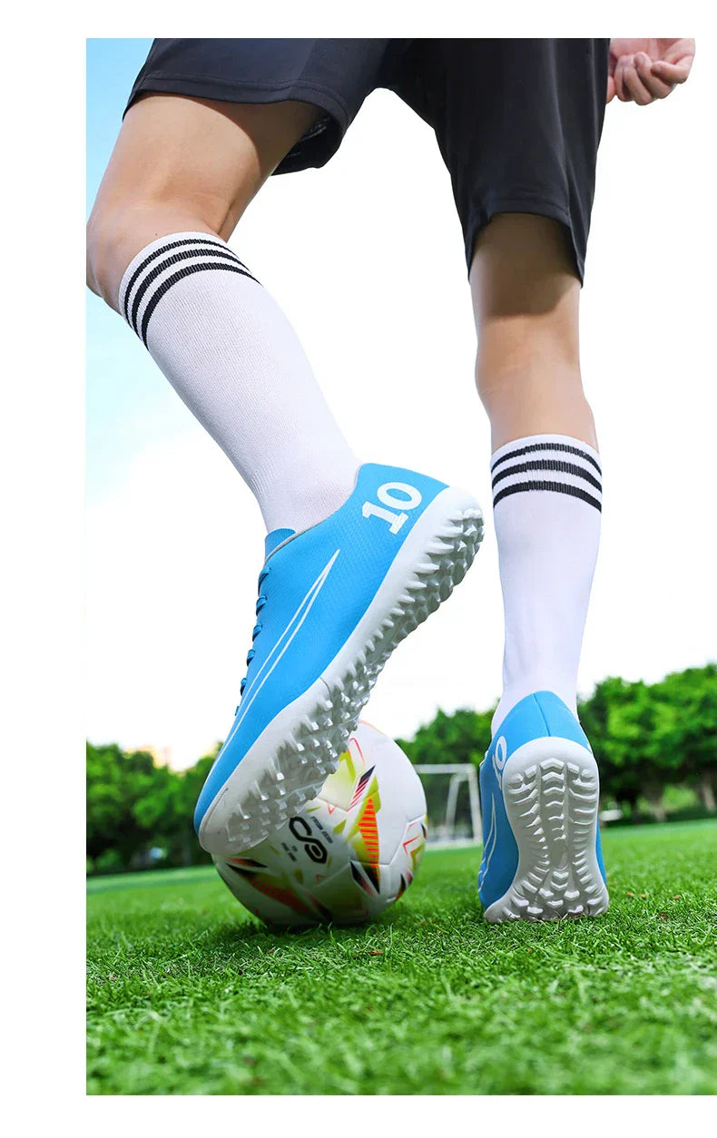 Low Top Soccer Cleats Men Football Boots TF AG Boys Turf Indoor Training Shoes Breathable Lightweight Comfortable Sport Sneakers