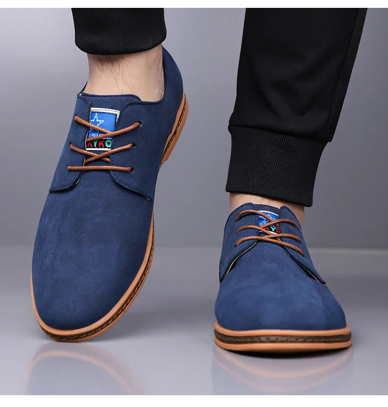 Men's Casual Business Leather Shoes Men Fashion Lace-up Derby Shoe Mens Light Comfortable Outdoor Driving Flats