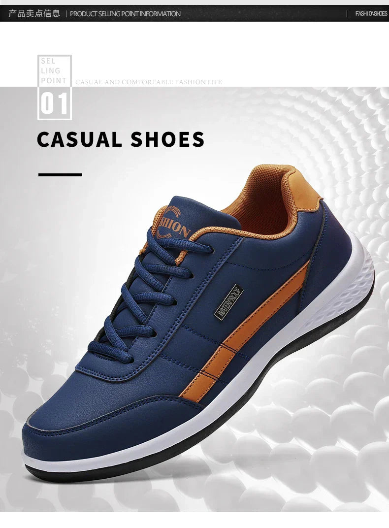 Men Shoes Spring Autumn Waterproof Walking Sneakers Leisure Male Leather Sports Shoes Non-Slip Footwear Tennis for Men
