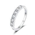 All Princess Cut Moissanite Ring for Women 925 Sterling Silver Rings with White Gold Plated Wedding Proposal Promise Band