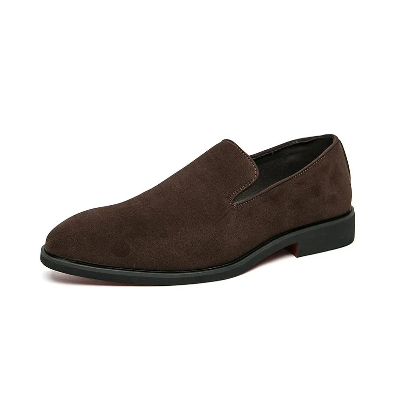 Men’s Suede Leather Dress Shoes – Brown, Black, White – Sizes 40–48 – Adult