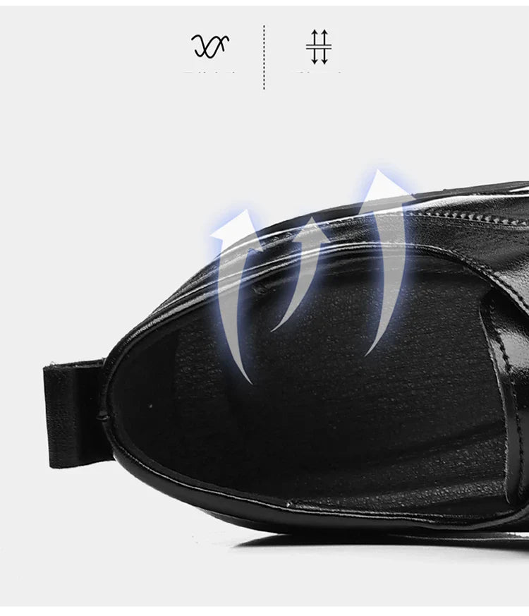Men's Summer Breathable Leather Shoes Hollow out Comfortable Fashionable Business Formal Derby Shoes British Style-SJ2502-1