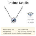 Certified 4mm/5mm Moissanite Pendant Necklace For Women Exquisite 14K Gold Filled Solitaire Drop Necklaces Jewelry Gift