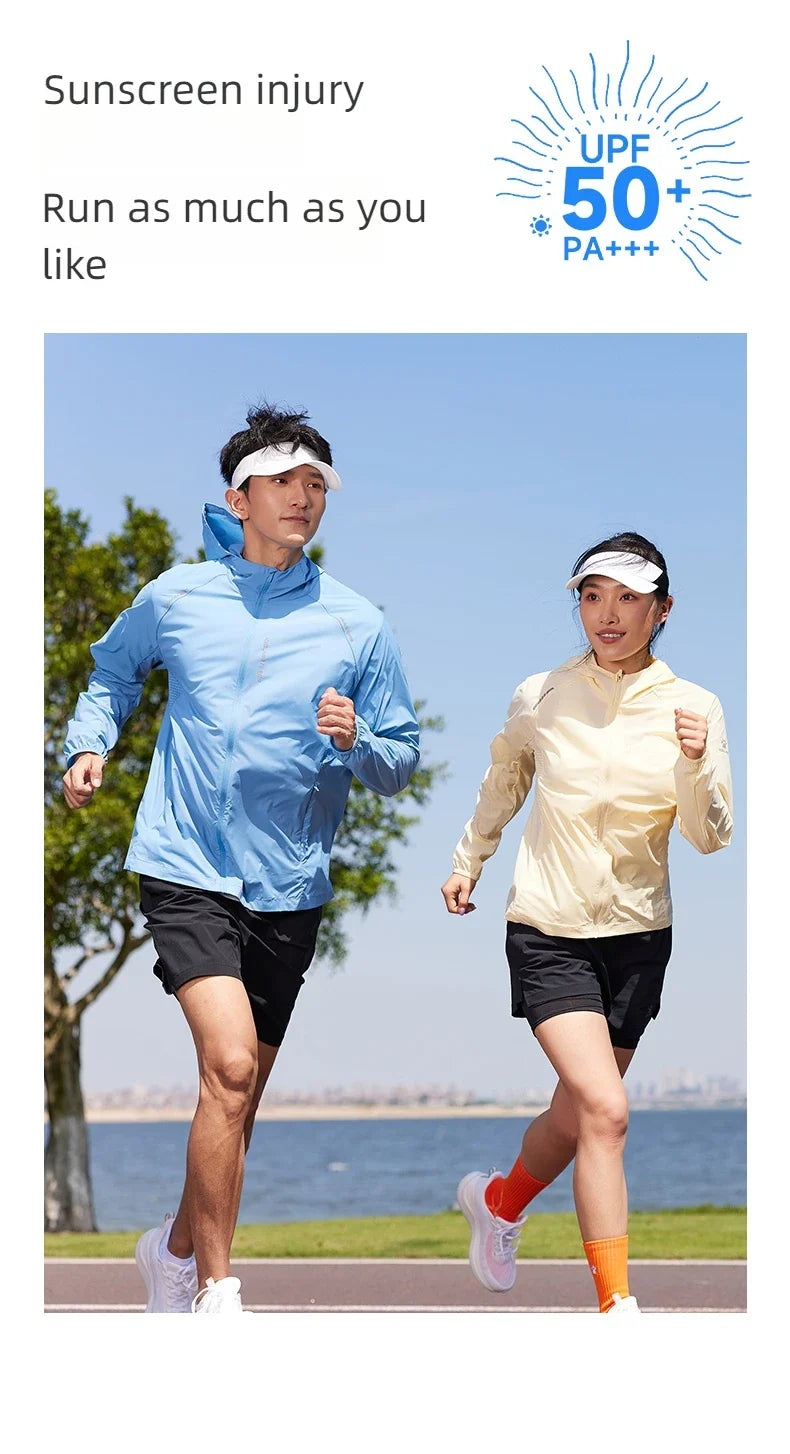 running sunscreen clothing men summer breathable hooded thin jacket UV UPF50 skin coat pair