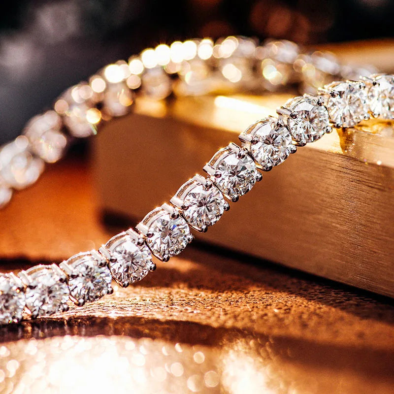 Moissanite Bracelet for Women Man 2/3/4/5/6 mm D Color VVS1 S925 Tennis Link Bracelet Hand Chain